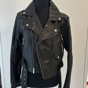 BCBGMaxAzria Black Jacket with Silver Chain Detail